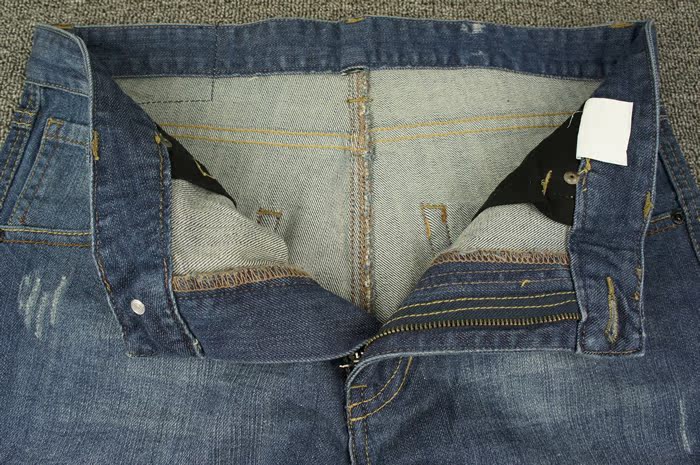 外贸原单剪标尾货牛仔裤男中腰修身小脚微弹紧