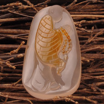 Baolei Yuan Agate jade ice species mens chalcedony pendant pendant Pendant to the Buddha pretty color carving boutique