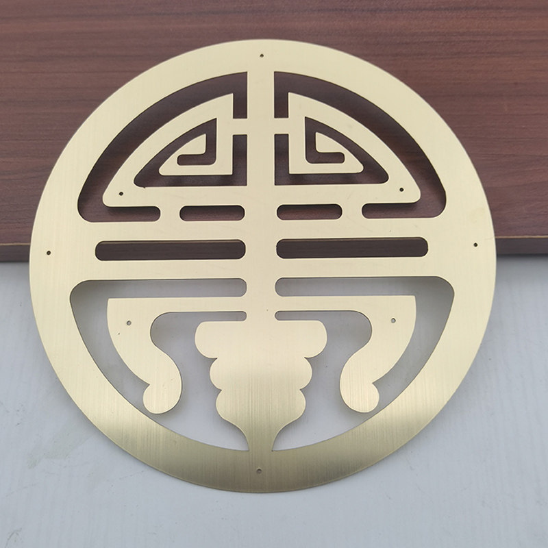 Pure copper hollow decoration background wall facing wall hanging piece Chinese corner brass patch ancient wooden door angle press