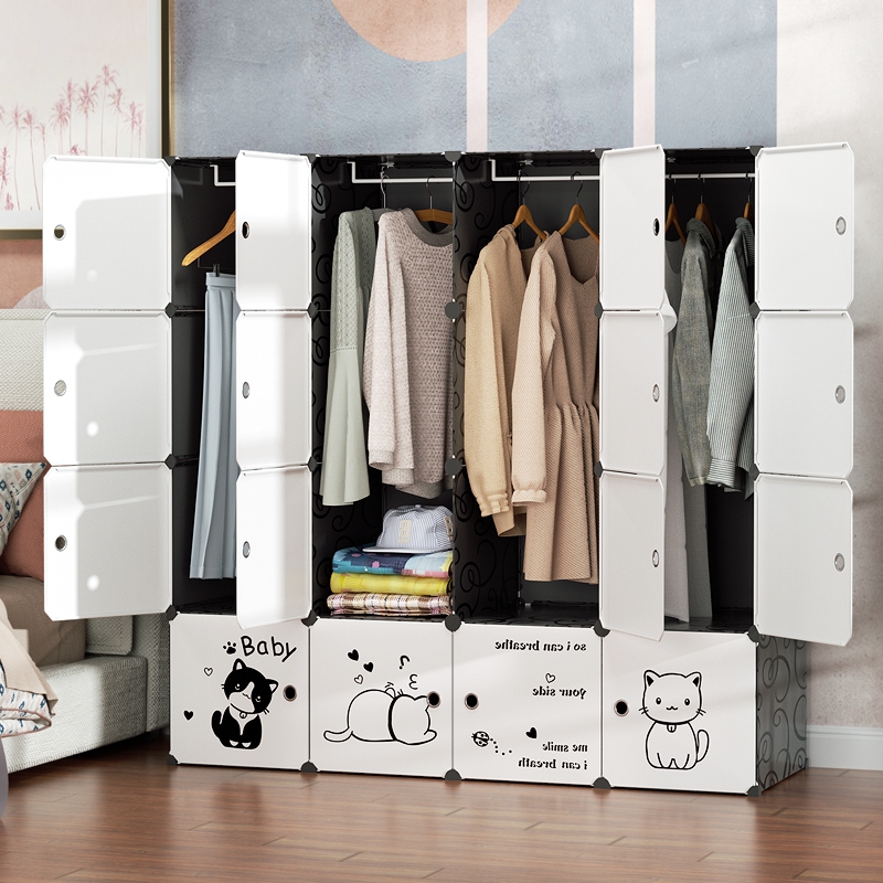 Closet simple plastic steel frame structure metal frame bedroom rental home dust-proof splicing assembly large closet