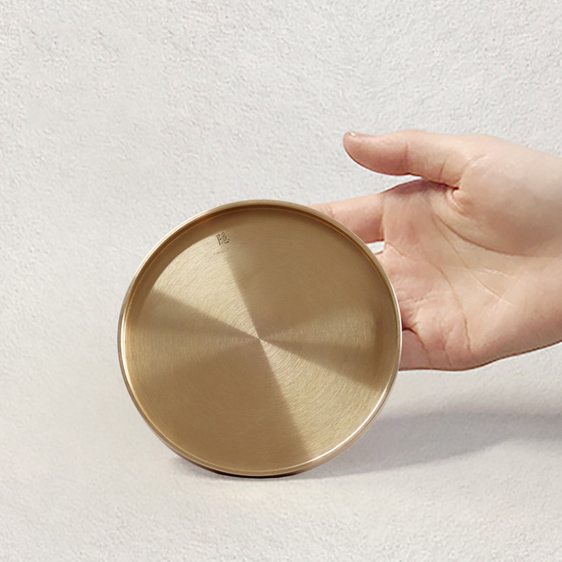 Brass pot bearing dry foam table raising pot tea bearing pot holding dry bubble pan water storage Japanese household tea set kung fu tea ceremony accessories