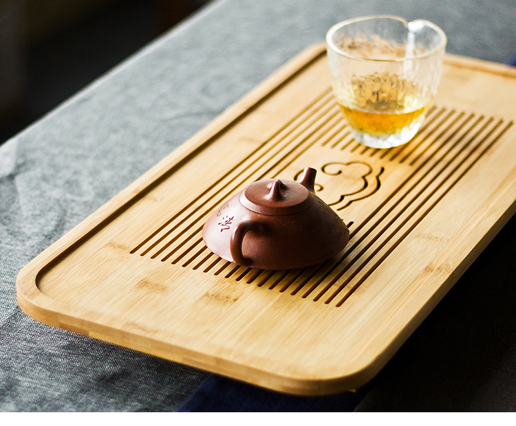 Bộ ấm trà Kung Fu thoát nước ngăn kéo lưu trữ loại khay trà tre đơn giản bàn trà khô nhỏ hộ gia đình bộ trà phong cách Nhật Bản - Trà sứ bộ tách trà