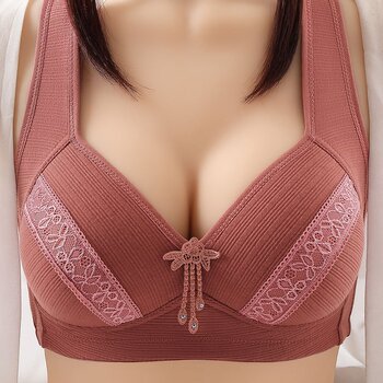 Large size thin wire-free push-up bra