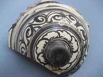 White Glaze Black Color Jar Cover Sheet of Yuan Magnetic State Kiln Department