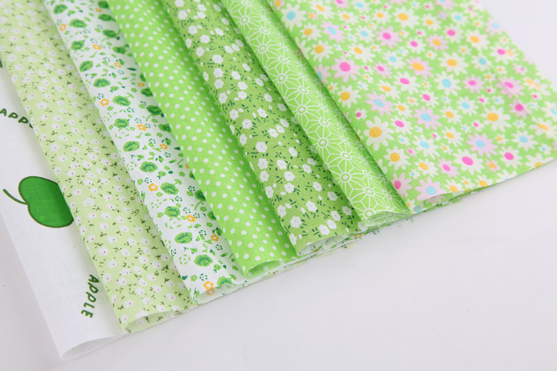 DIY vải thủ công đặt bông màu xanh lá cây đồng bằng 25 * 25cm 10 * 10 đầu nhỏ vải nhỏ hoa cotton 4 chiều