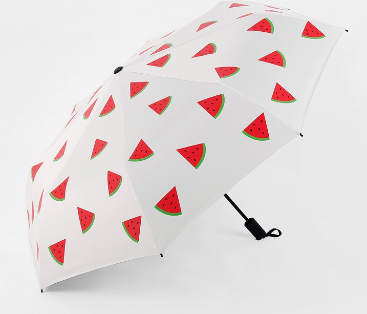 Creative Black Glue Sun Protection Umbrella Super UV-proof small clear folding hem Umbrellas Fruit Beach Umbrella Sunny and rainy