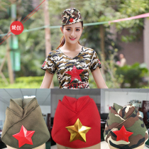 Tijia sailor suit hat Female red new performance suit Dance camouflage suit hat Military hat Socks socks Free shipping