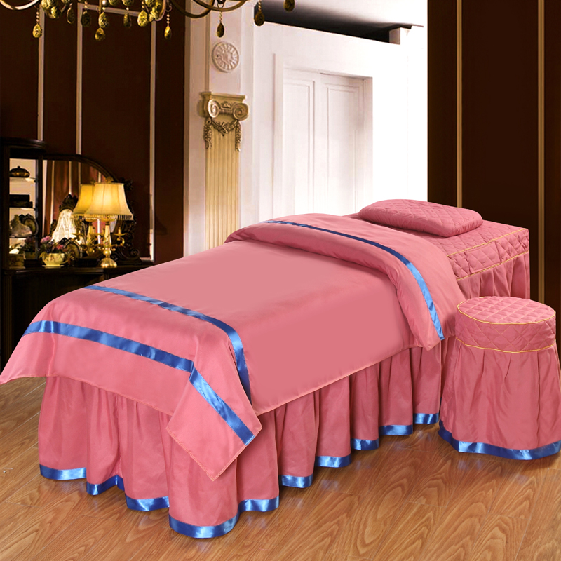 Thời trang cao cấp làm đẹp trải giường bốn mảnh massage vật lý trị liệu trải giường tấm trải giường dày làm đẹp thẩm mỹ viện chăn - Trang bị tấm giá khăn trải giường spa