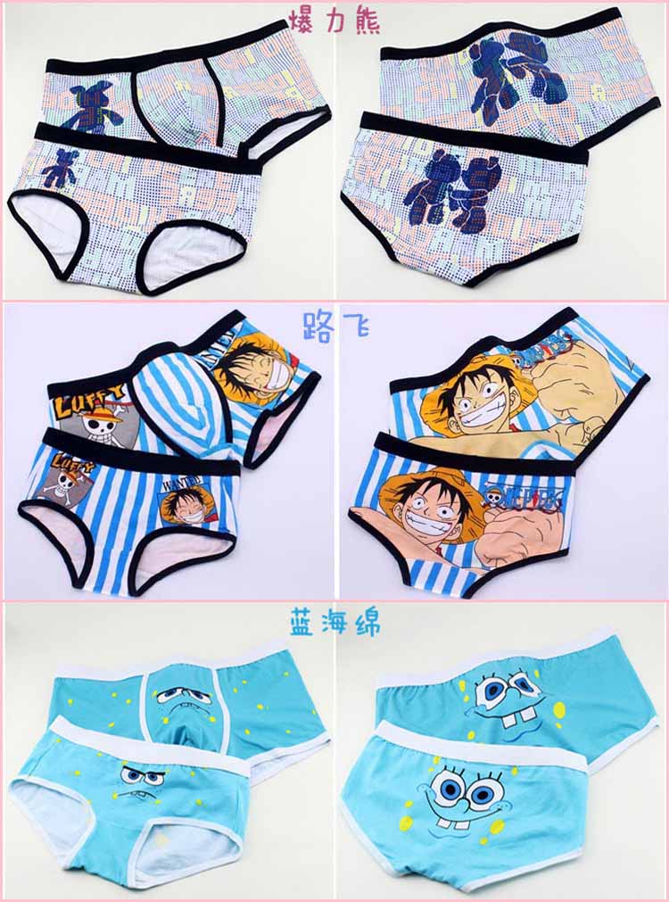 Các cặp vợ chồng đồ lót cotton sexy nam giới và phụ nữ phim hoạt hình dễ thương phù hợp với cá tính sáng tạo boxer hộp quà tặng tam giác Hàn Quốc phiên bản quan lot doi nam nu
