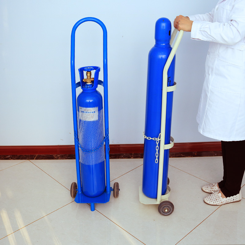 Zeda 8L10L15L oxygen cylinder trolley carrier stainless steel cylinder storage rack Cylinder trolley trolley