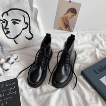 Martin boots female Inn Wind students Korean version 100 hitch a short boot 2022 Summer new handsome gas locomotive black single boot