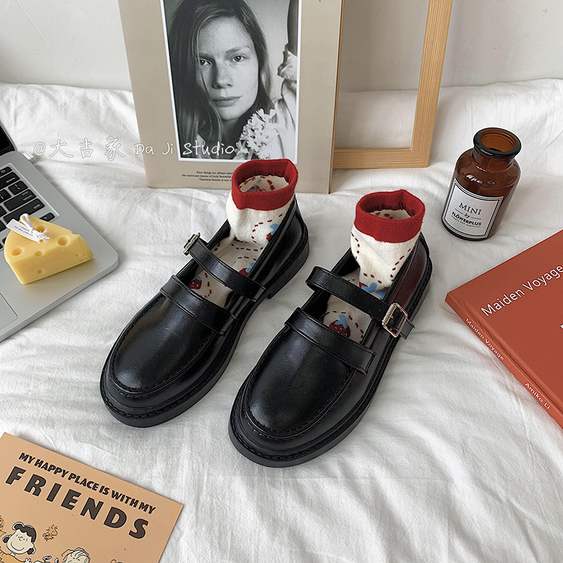 Day Department jk small leather shoes female Korean version 100 hitch retro Inrenroletta uniforms 2022 Summer thin single shoes