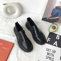 Small leather shoes female students Korean version of Joker ulzzang a pedal black British style retro ins2021 spring single