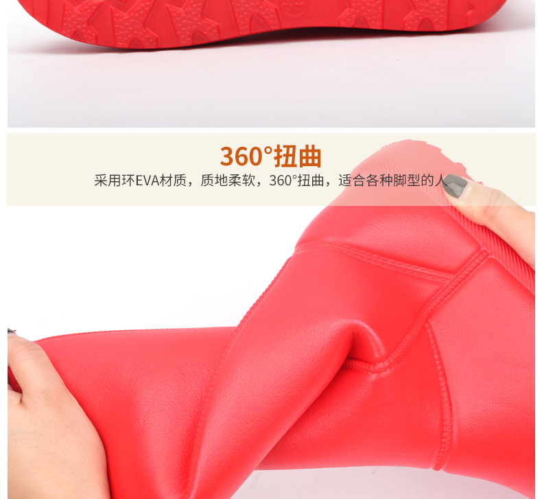 Mùa đông mới cộng với nhung giày nữ bằng vải bông mưa ủng chống trượt dày dưới đáy ánh sáng bọc giày đi mưa chống nước cổ cao
