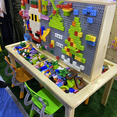 Многофункциональные детские игрушки, Игровые столы 早教儿童积木桌子实木游戏桌益智教玩具松木多功能宝宝学习台全套