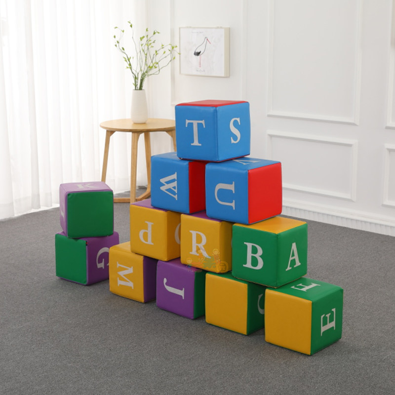 European standard soft bag alphabet cognitive building blocks early education center children's sensory integration training equipment soft sponge toy combination