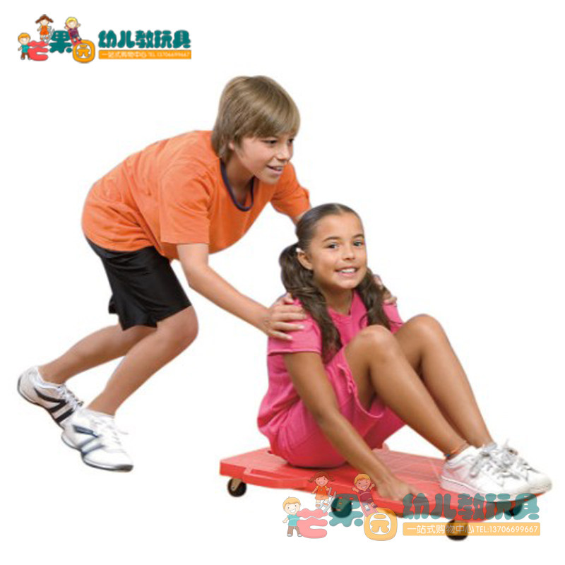 Carlemmy Double Scooter Plastic Six-wheeled Vehicle Early Teach Indoor Children Feel Integrated Balance Training Athletic Equipment