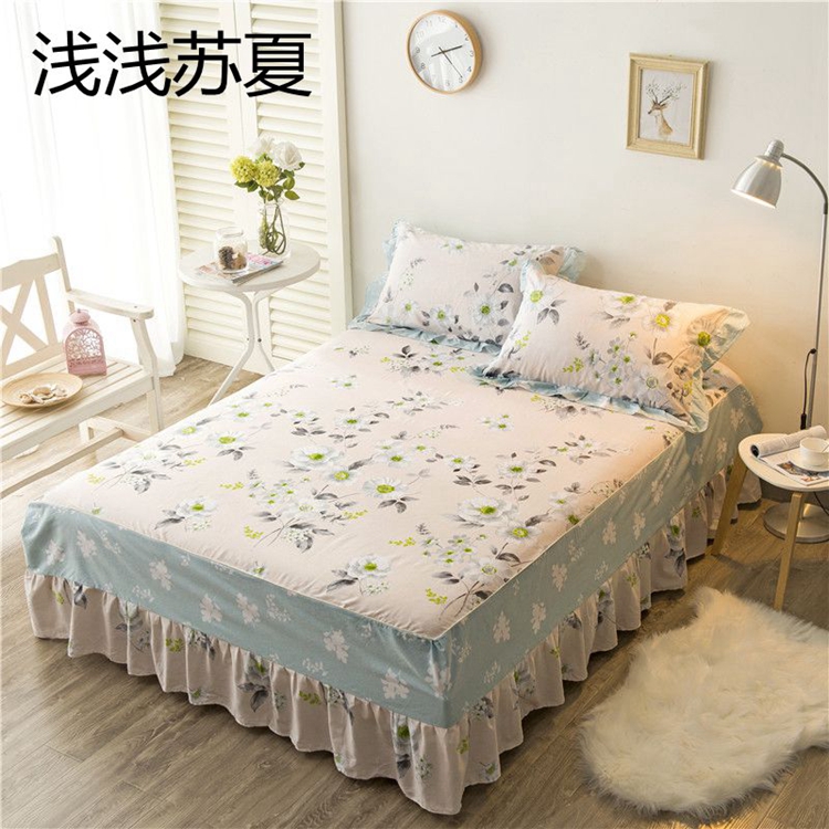 Bông giường trải giường váy phong cách mùa hè trải giường cotton trải giường 1.8 m 1.5 m non-slip bảo vệ bìa giường váy mảnh duy nhất