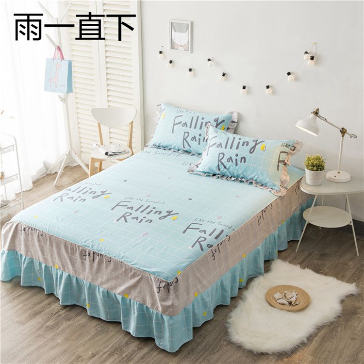 Bông giường trải giường váy phong cách mùa hè trải giường cotton trải giường 1.8 m 1.5 m non-slip bảo vệ bìa giường váy mảnh duy nhất