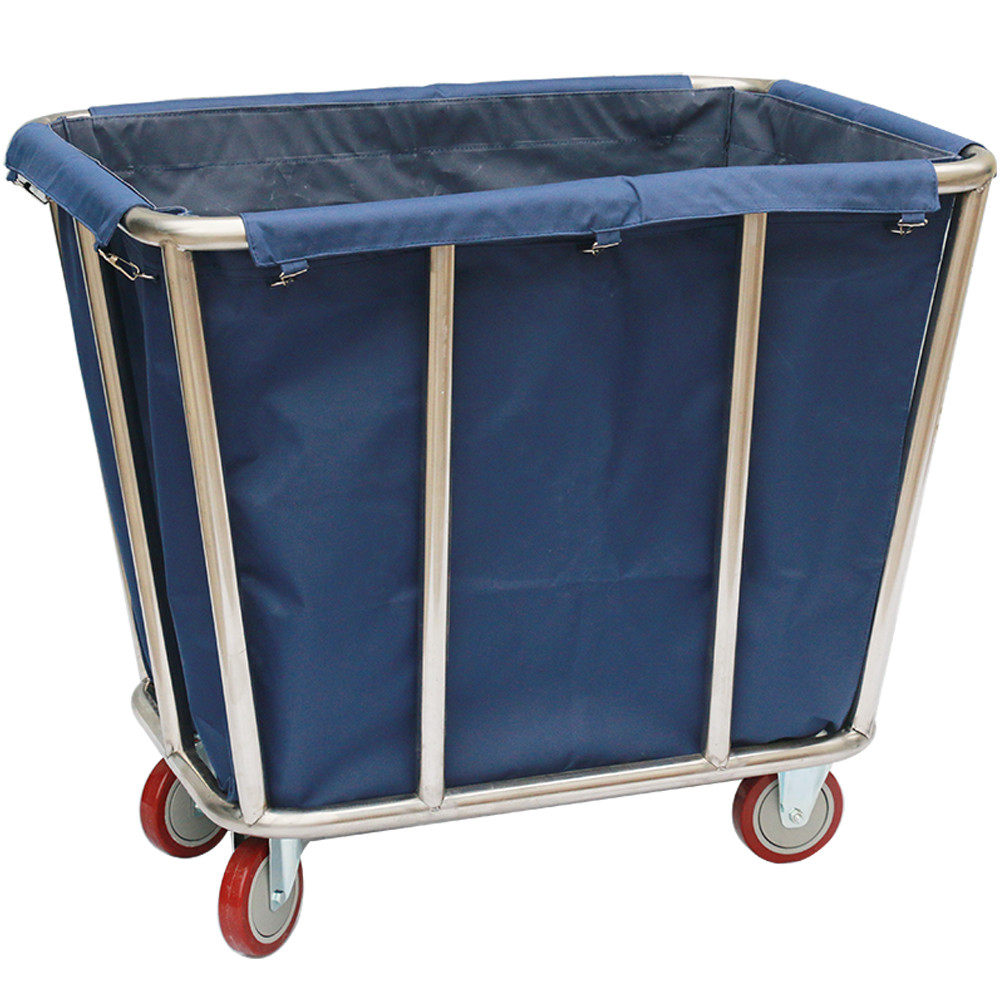 New thickened stainless steel cone linen cart Room service cart Work cart Laundry linen collection cart