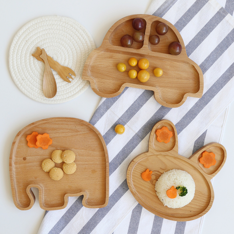 Day Style Creative Cartoon Wooden Dinner Plate Children Baby accessories wood tray cute Stuffed Animal Trays Refreshments Sauces-Taobao