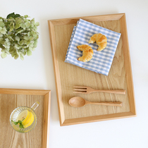 Wooden plate creative personality tray Japanese simple rectangular serving dish plate living room fruit plate bread display plate