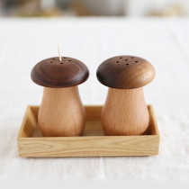 Solid Wood toothpick box creative cute mushroom toothpick box home restaurant wooden toothpick can storage box fruit fork