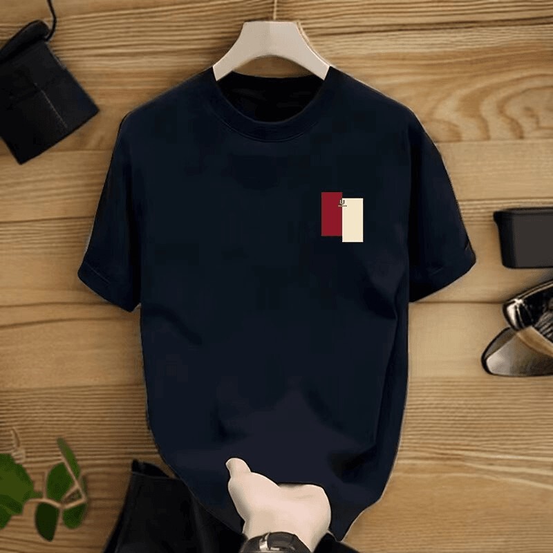 Kangshi Yishu Summer New Trendy Brand Short-Sleeved T-Shirt Men's Printed Loose Round Neck Casual Versatile Top T-Shirt