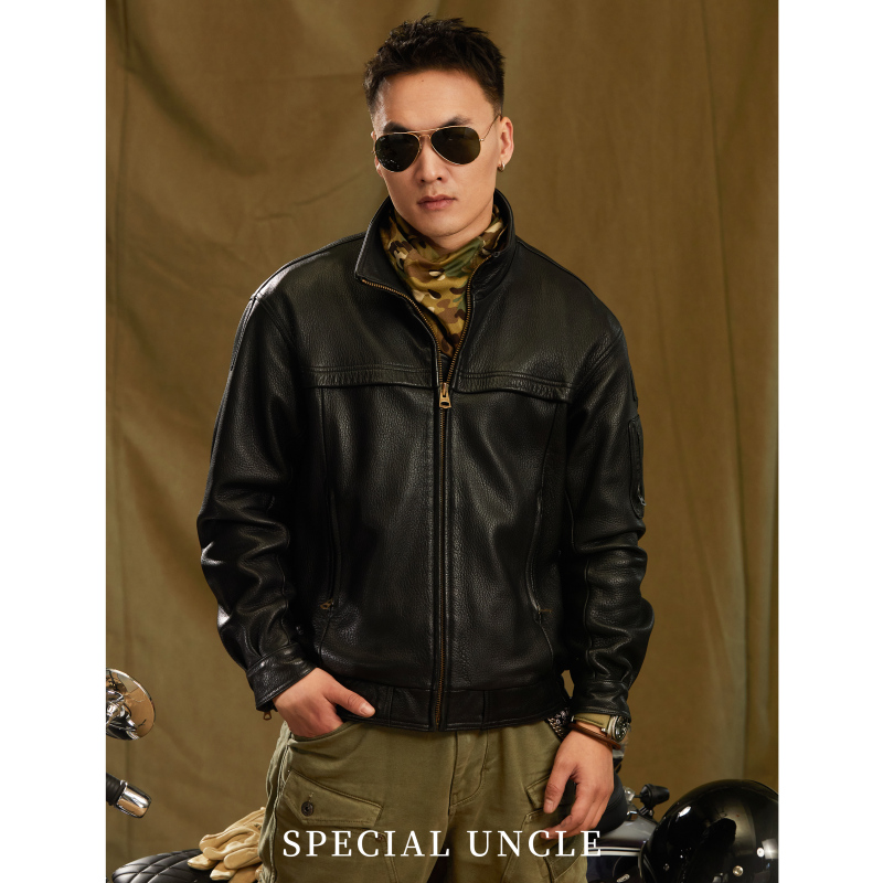 Uncle Thunder 02-Style Pilot Uniform Genuine Leather Early Spring Jacket Men's Sheepskin Casual Fashion Spring and Autumn Coat