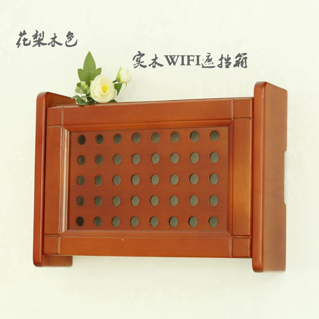Gỗ rắn WIFAI hộp tắc tường treo tường hộp tắc hộp lưu trữ hộp bộ định tuyến hộp lưu trữ hộp mét hộp - Cái hộp hộp quà bằng gỗ