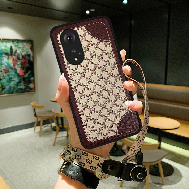 Suitable for Huawei Pura80Ultra Mobile Phone Case, Pura70 Case, P50E Protective Cover, Leather Texture, 70Pro+ Lanyard, P60Art Version, Female Celine High-End Fashion Suitable for Huawei Pura80Ultra Mobile Phone Case, Pura70 Case, P50E Protective Cover, Leather Texture, 70Pro+ Lanyard, P60Art Version, Female Celine High-End Fashion