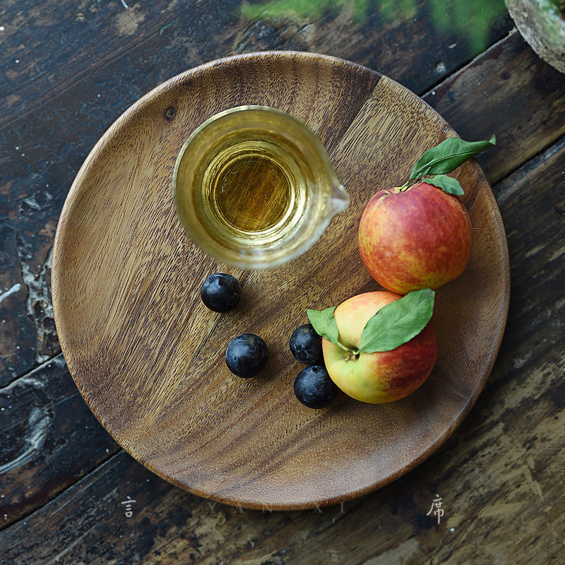 Day-In-Syth-Wood-Made Tea Tray Solid Wood Zen Kettle Bearing refreshment Disc Folk Hotel Swing Pan Coffee Tea Fruit Pan-Taobao