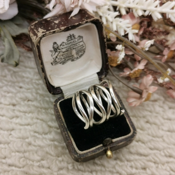 Vintage medieval european return 925 silver multiple circles wide version ring no. 11
