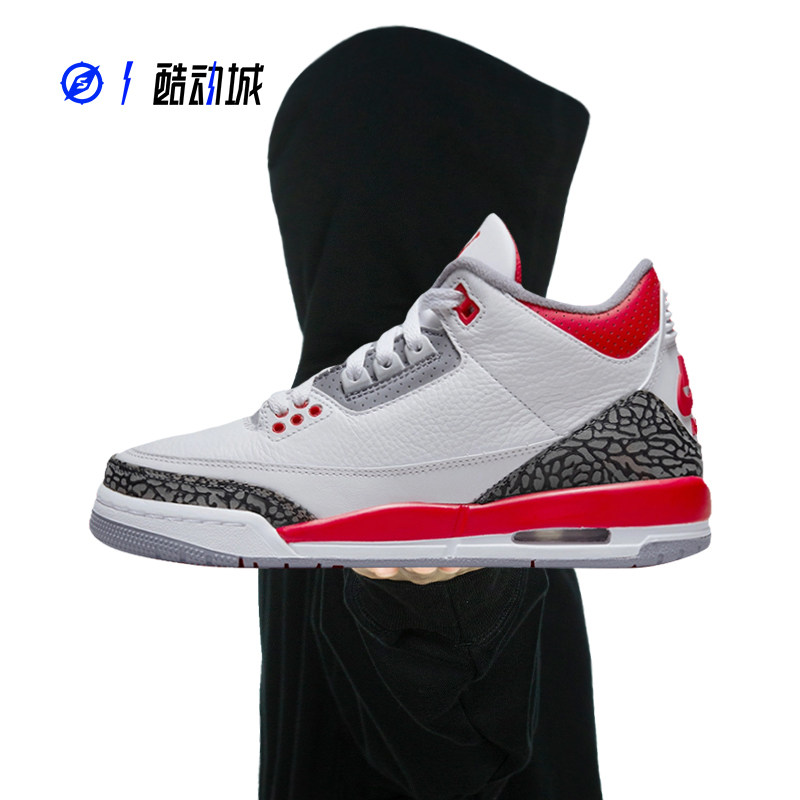 Compass sports AIR JORDAN 3 AJ3 White Red Fire Red Red Basketball Shoes DN3707-160