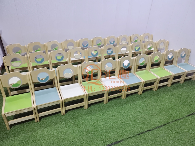 Kindergarten children's complete set of learning tables and chairs splicing modeling combination table birch multi-layer board multi-person hand painting table