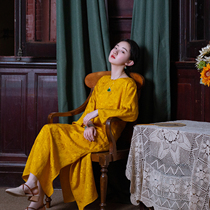 Furong Jinju spring summer and autumn Chinese style retro Republic of China style one city wind catkins jacquard satin half-open cheongsam