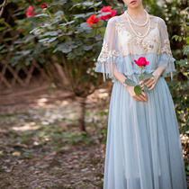 Stream Light Flying Dance -- Summer Retro-Flow Suchu Flutnet Yarn Splicing Gentle Wind Fairy Princess Even Dress Skirt Everyday