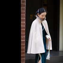 Fog and smoke -- Spring autumn and winter style Chinese style Chinese Republic of China Wind Daily 100 Lapped Temperament Owls fur collar cloak jacket woman shawl