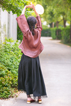 Xiangyun yarn skirt black silk city wind vintage Joker European yarn skirt loose and elegant