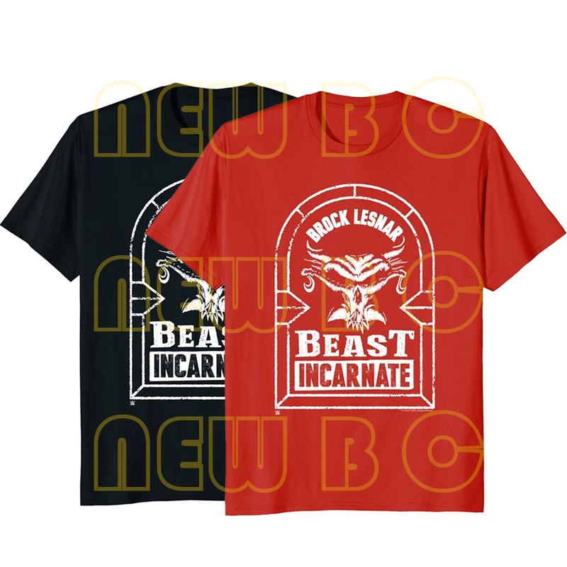 Wwe Conqueror Brock Lesnar New Wrestling T-Shirt Top Pure Cotton Loose Short-Sleeved