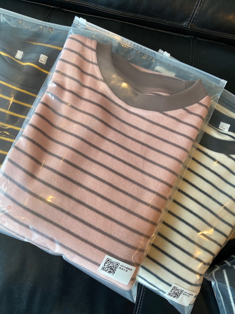 AMR U U U. S. Korean single new mill wool fabric pro-skin 100 lap stripe open fork to beat undershirt for women's clothing autumn and winter