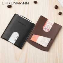 German EHRENMANN Card Package ultra-thin men Money clip genuine leather Little money Baotou Layer Bull Leather Fashion Card Bag