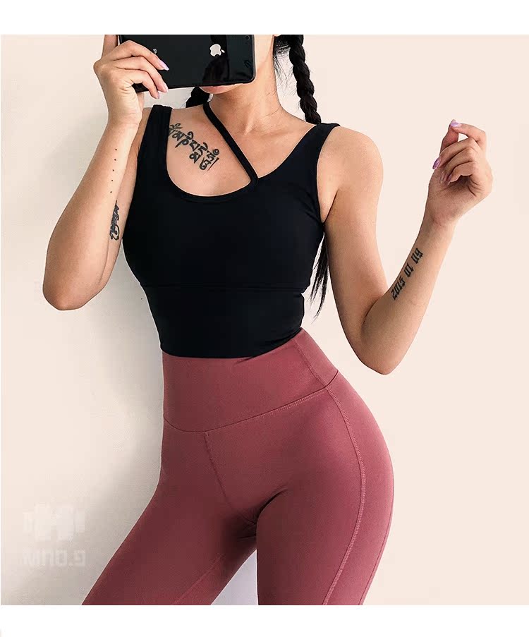 Đồ lót thể thao gợi cảm với miếng đệm ngực, áo vest nữ kiểu cách chống sốc áo bra tập gym big size