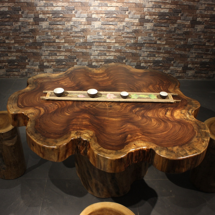 Ukim Wood Round Table Log Tea Table Tea Table Tea Table Solid Wood Whole Wood Whole Natural Coffee Table Table Spot