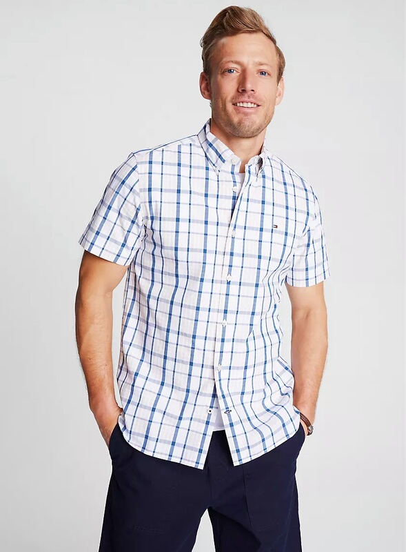 [In-Stock for Immediate Delivery] Short-Sleeve Shirt for Men, Genuine Tommy Hilfiger