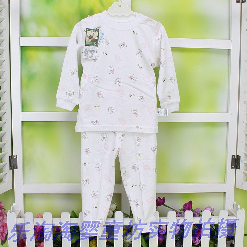 Phá vỡ giải phóng mặt bằng búp bê thiên thần trẻ em cổ áo mở vai dưới Qiuyi Qiuku quần trẻ sơ sinh phù hợp với đồ lót quần áo giữ nhiệt trẻ em