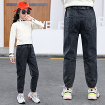 Girl Jeans 2022 New Spring Autumn Clothing Fashion Pants Foreign Air Children CUHK Children Casual Long Pants Old Daddy Pants