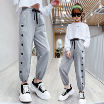 Girl Pants Spring Autumn Clothing Foreign Air Outwear Long Pants Loose Korean version Leisure spring slim fit pants Childrens sweatpants