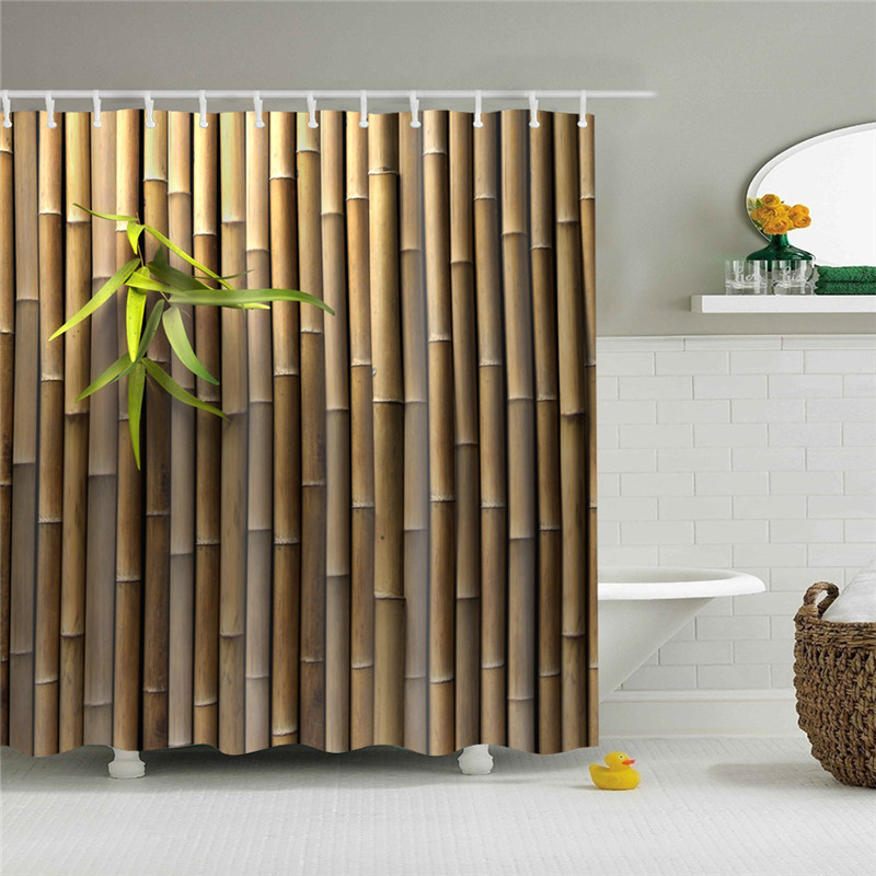 Amazon's Best-Selling Polyester Shower Curtain for Bathroom, Cross-Border Export, Bamboo Forest Door Curtain, Dry and Wet Separation, Birch Forest Partition Curtain