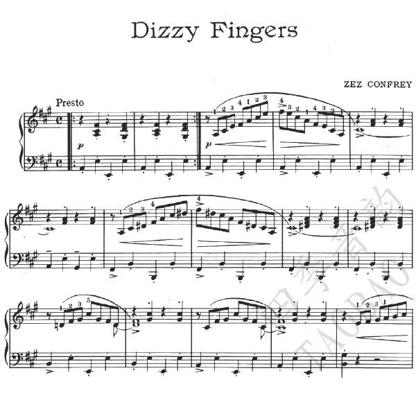 Confrey Camfrey Dizzy Fingers Eye on a dazzling finger piano solo spectrum